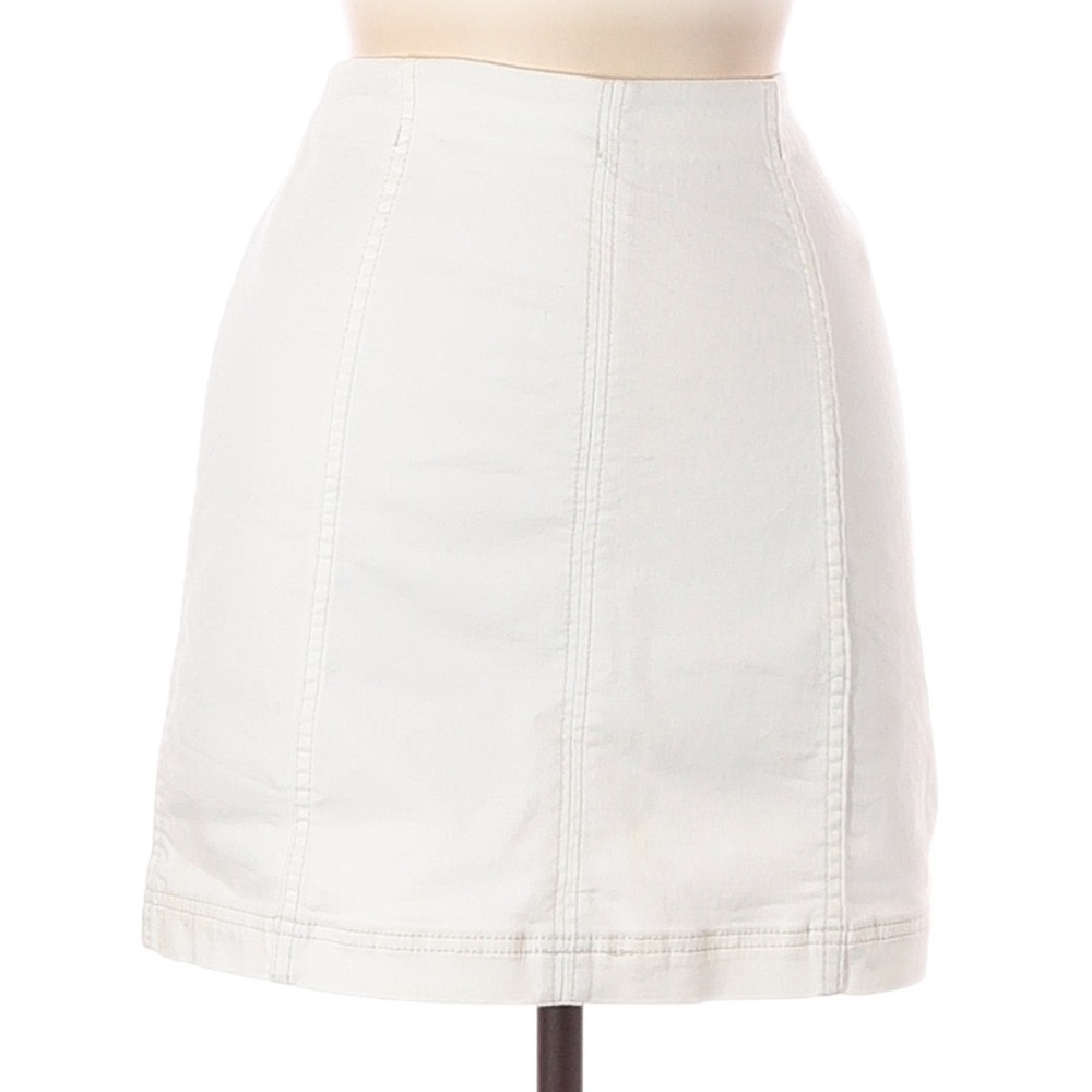 NWOT Free People White Denim Skirt